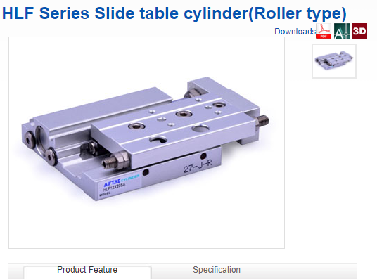 AIRTAC HLF SERIES CATALOG SLIDE TABLE CYLINDER (ROLLER TYPE)